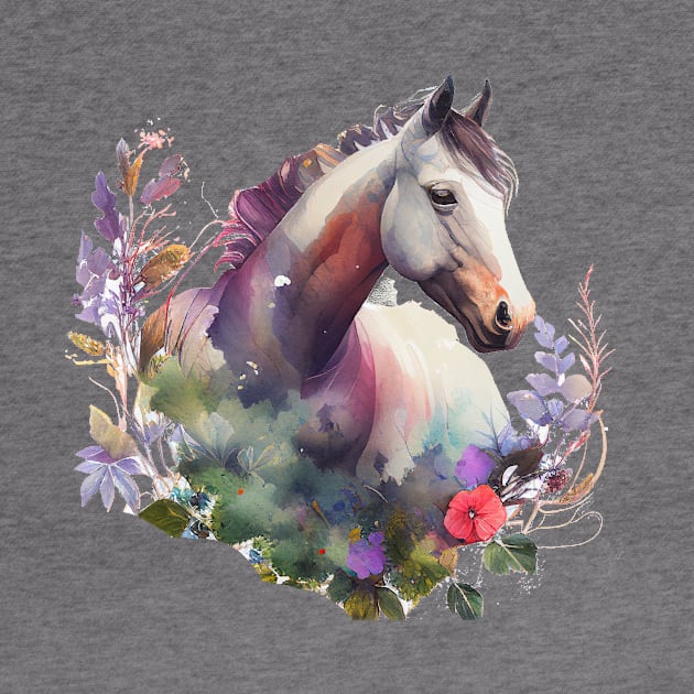 Horse Floral by Mixtgifts